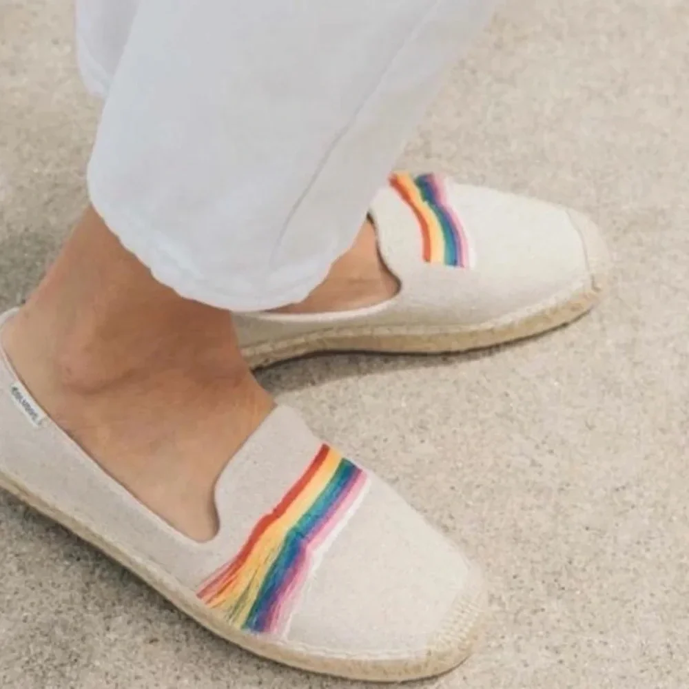 Soludos rainbow pride flag espadrille loafer flats